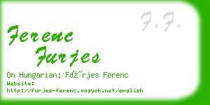 ferenc furjes business card